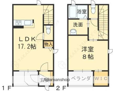 フラッツ宝塚 103｜兵庫県宝塚市小林４丁目(賃貸テラスハウス1LDK・1階・56.50㎡)の写真 その2