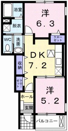 エリタージュＡ 104｜兵庫県赤穂市若草町(賃貸アパート2DK・1階・46.49㎡)の写真 その2