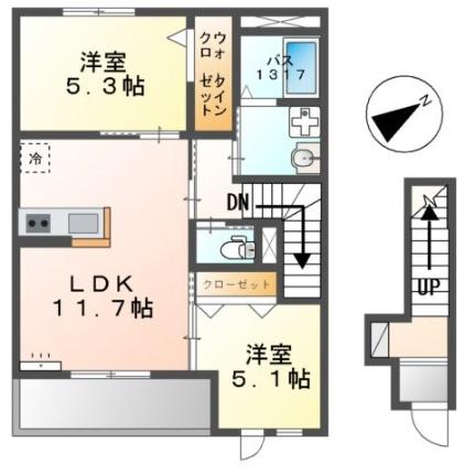 イデアル・ボヌール 201｜兵庫県姫路市岡田(賃貸アパート2LDK・2階・53.98㎡)の写真 その2