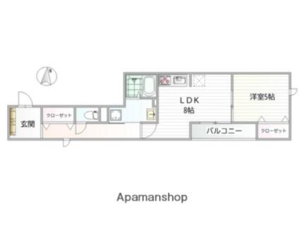 Ｃｏ　Ｃｏ　Ｇｒａｉｎｅ　本竜野 202｜兵庫県たつの市龍野町中村(賃貸アパート1LDK・2階・42.08㎡)の写真 その2