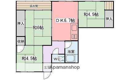 船丘ビル 401｜兵庫県姫路市船丘町(賃貸マンション3DK・4階・58.72㎡)の写真 その2