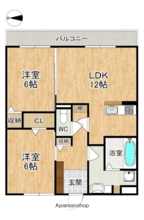 奈良県奈良市東九条町(賃貸アパート2LDK・3階・60.06㎡)の写真 その2