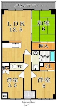 近鉄エルコート新大宮  ｜ 奈良県奈良市三条栄町（賃貸マンション3LDK・5階・66.56㎡） その2