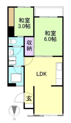 メゾンクルール 306｜和歌山県和歌山市有本(賃貸マンション2LDK・3階・43.00㎡)の写真 その2