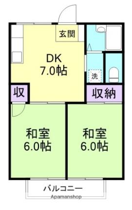 ガーデンハイツ有家 203｜和歌山県和歌山市有家(賃貸アパート2DK・2階・40.00㎡)の写真 その2