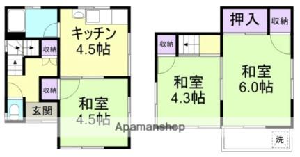 和歌山県和歌山市市小路(賃貸一戸建3K・2階・47.33㎡)の写真 その2