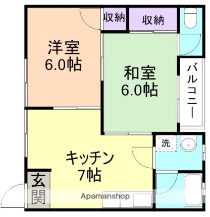 ベルハウス関戸 202｜和歌山県和歌山市関戸３丁目(賃貸アパート2DK・2階・46.20㎡)の写真 その2