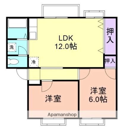 ローズアベニュー 202｜和歌山県和歌山市市小路(賃貸アパート2LDK・2階・51.00㎡)の写真 その2