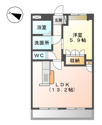 コンフォース21 206｜和歌山県和歌山市田尻(賃貸マンション1LDK・2階・45.63㎡)の写真 その2