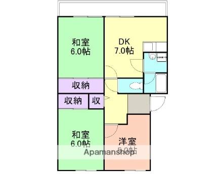 和歌山県和歌山市紀三井寺(賃貸アパート3DK・3階・63.00㎡)の写真 その2