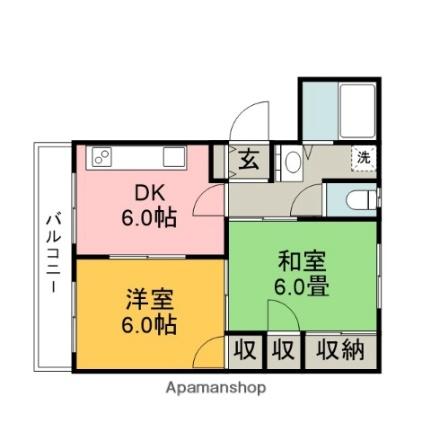 ハイシティー興南 403｜鳥取県鳥取市興南町(賃貸アパート2DK・3階・40.00㎡)の写真 その2