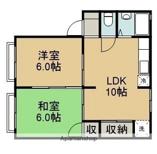 シェモア 102｜鳥取県鳥取市新(賃貸アパート2LDK・1階・44.71㎡)の写真 その2