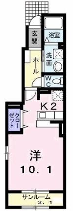 アウローラＢ 102｜鳥取県鳥取市江津(賃貸アパート1K・1階・36.28㎡)の写真 その2