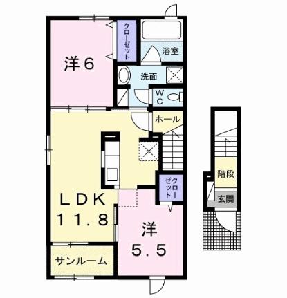 ベル　アベニーア　I 201 ｜ 島根県出雲市斐川町併川（賃貸アパート2LDK・2階・59.59㎡） その2