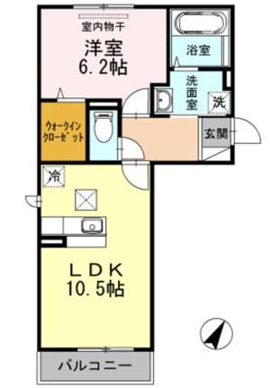 クリエ 103｜岡山県岡山市南区西市(賃貸アパート1LDK・1階・42.93㎡)の写真 その2