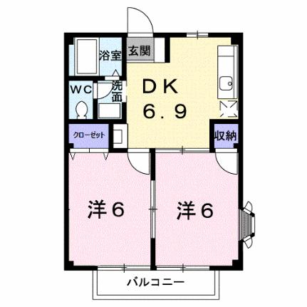 リバーサイド藤和Ａ 101｜岡山県岡山市東区楢原(賃貸アパート2DK・1階・40.04㎡)の写真 その2