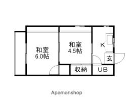 メゾンＦＵＫＡＩ 403 ｜ 岡山県岡山市北区桑田町（賃貸マンション2K・4階・33.00㎡） その2