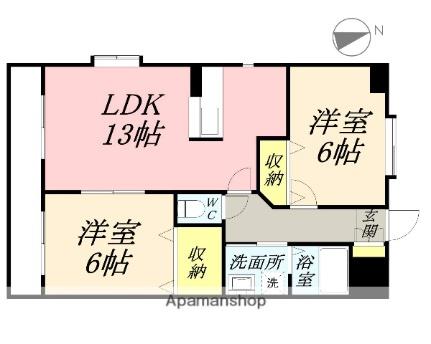 プレジール奥田 101｜岡山県岡山市北区奥田２丁目(賃貸マンション2LDK・1階・57.03㎡)の写真 その2