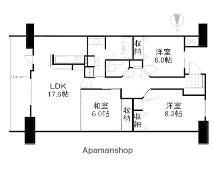 フローレンス中山下グランドアーク 304 ｜ 岡山県岡山市北区中山下２丁目（賃貸マンション3LDK・3階・86.44㎡） その2