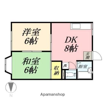 メゾン・ド・ルミネ 102｜岡山県岡山市北区田中(賃貸アパート2DK・1階・39.74㎡)の写真 その2