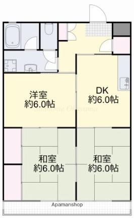 メゾンベイブル 202｜岡山県岡山市北区青江５丁目(賃貸アパート3DK・2階・57.96㎡)の写真 その2