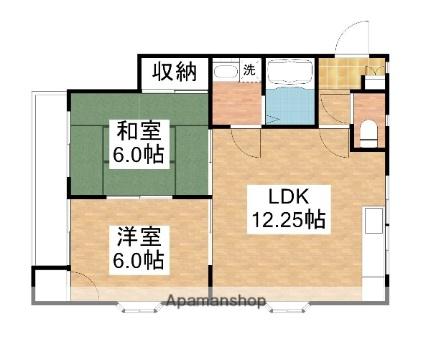 コスモハイツ 101｜岡山県岡山市北区田中(賃貸アパート2LDK・1階・51.33㎡)の写真 その2