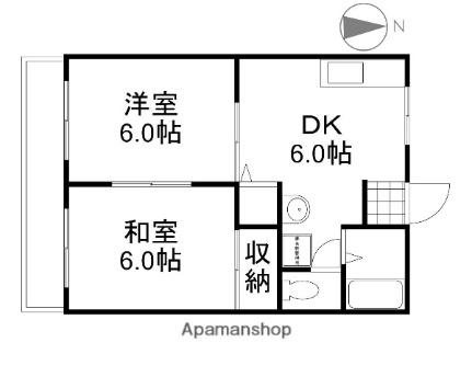 八幡第1コーポ 106｜岡山県岡山市中区八幡(賃貸アパート2DK・1階・39.60㎡)の写真 その2