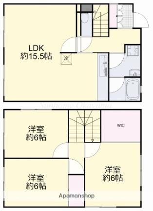 タウングラティア　Ｄ 1｜岡山県岡山市北区花尻ききょう町(賃貸テラスハウス3LDK・1階・78.80㎡)の写真 その2