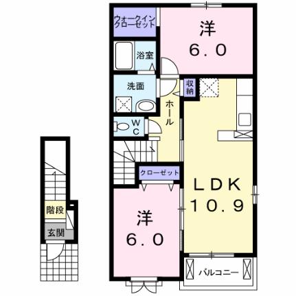 エスペランザ 203｜岡山県岡山市北区高松原古才(賃貸アパート2LDK・2階・57.19㎡)の写真 その2