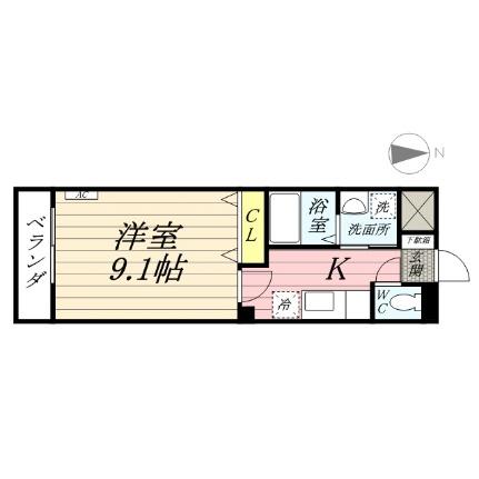 ルミエール 301｜岡山県岡山市北区島田本町１丁目(賃貸マンション1K・3階・31.02㎡)の写真 その2