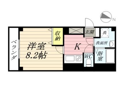 パルティール 201｜岡山県岡山市北区柳町１丁目(賃貸マンション1K・2階・31.08㎡)の写真 その2