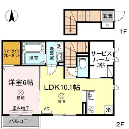 Ｍａ　Ｍａｉｓｏｎ 201 ｜ 岡山県岡山市北区野田５丁目（賃貸アパート1LDK・2階・50.00㎡） その2