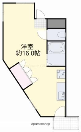 シティマンションユタカ 206｜岡山県岡山市北区表町３丁目(賃貸マンション1R・2階・35.00㎡)の写真 その2