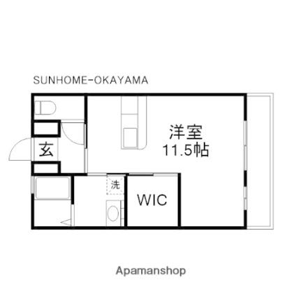 ウエスト・グランディール 102｜岡山県岡山市北区津島福居１丁目(賃貸アパート1K・1階・31.84㎡)の写真 その2