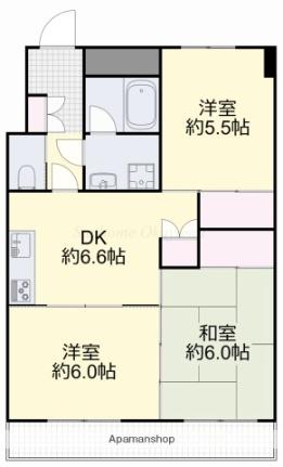 ル・グラン豊成 703｜岡山県岡山市南区豊成３丁目(賃貸マンション3DK・7階・57.92㎡)の写真 その2