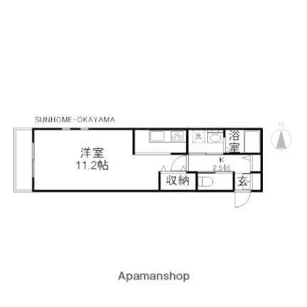 アレスグーテ 103｜岡山県岡山市北区伊福町３丁目(賃貸アパート1K・1階・35.78㎡)の写真 その2