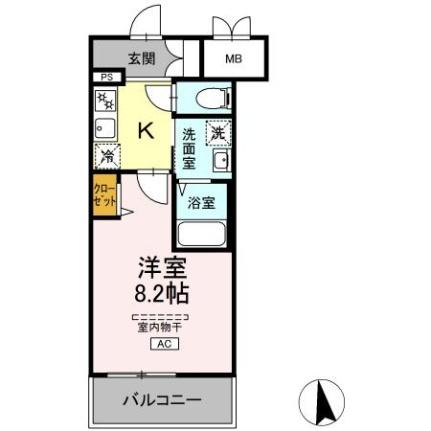 グランディオ医大前 802｜岡山県岡山市北区大学町(賃貸マンション1K・8階・28.38㎡)の写真 その2