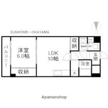 岡山県岡山市中区門田屋敷１丁目（賃貸マンション1LDK・5階・41.85㎡） その2