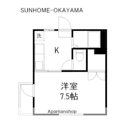 岡山県岡山市南区新保(賃貸マンション1K・3階・23.25㎡)の写真 その2