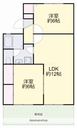 岡山県岡山市南区泉田１丁目(賃貸アパート2LDK・1階・53.68㎡)の写真 その2