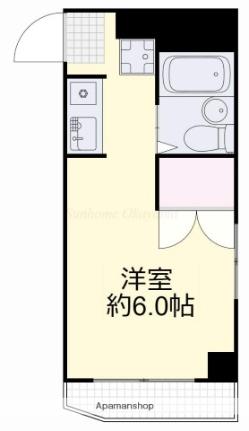 岡山県岡山市北区桑田町(賃貸マンション1K・2階・17.10㎡)の写真 その2