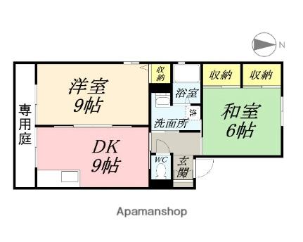 岡山県岡山市北区白石西新町(賃貸アパート2DK・1階・56.66㎡)の写真 その2