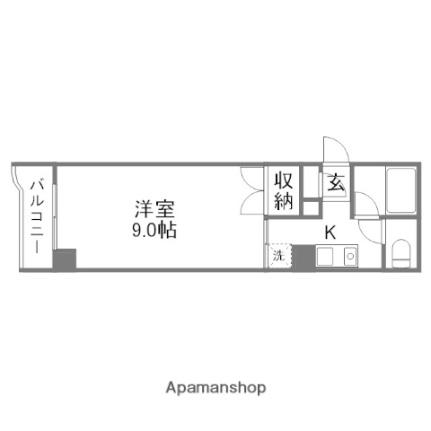 岡山県岡山市北区西古松(賃貸マンション1K・3階・23.00㎡)の写真 その2