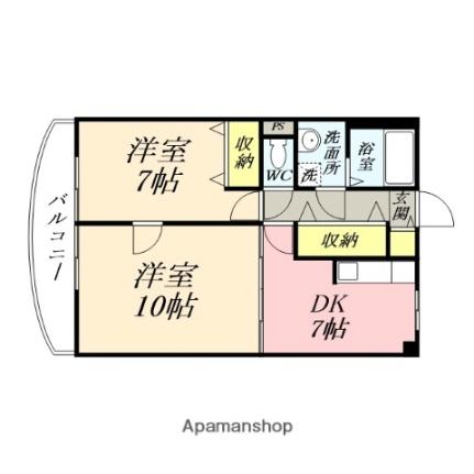 岡山県岡山市北区鹿田本町(賃貸マンション2DK・9階・57.40㎡)の写真 その2