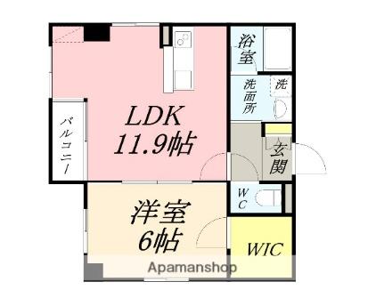 岡山県岡山市北区富田町１丁目(賃貸マンション1LDK・4階・40.28㎡)の写真 その2