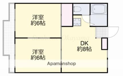 岡山県岡山市南区泉田(賃貸アパート2DK・2階・39.74㎡)の写真 その2