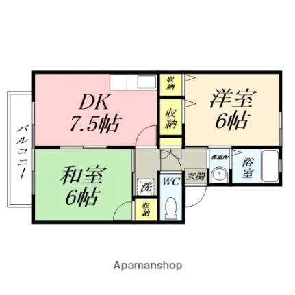 岡山県岡山市南区大福(賃貸アパート2DK・2階・46.05㎡)の写真 その2