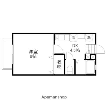 岡山県岡山市北区今２丁目(賃貸アパート1DK・2階・26.49㎡)の写真 その2