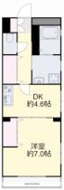 岡山県岡山市北区弓之町（賃貸マンション1DK・2階・34.50㎡） その2