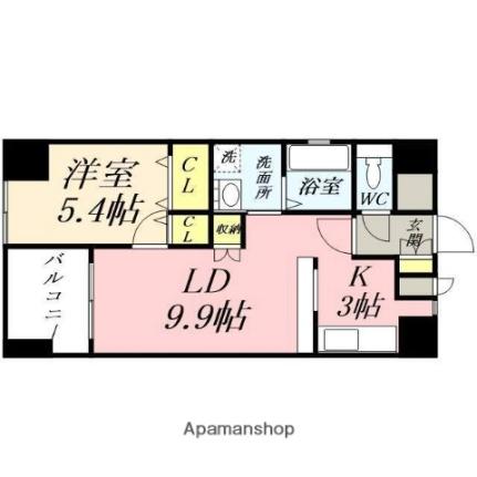 岡山県岡山市北区中井町２丁目（賃貸マンション1LDK・4階・43.06㎡） その2